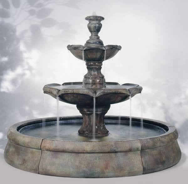 Finial Spill Fountain in Crested Pool
