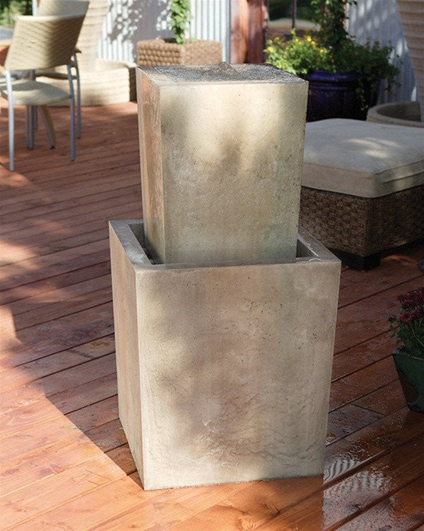 Fountain Squared Garden Water Fountain - Outdoor Fountain Pros