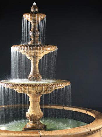 3-Tier Four Seasons Outdoor Water Fountain With Bracci Basin