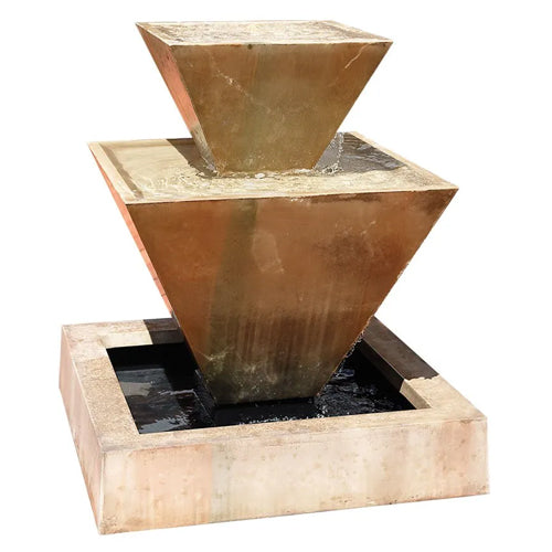 Double Oblique Garden Water Fountain