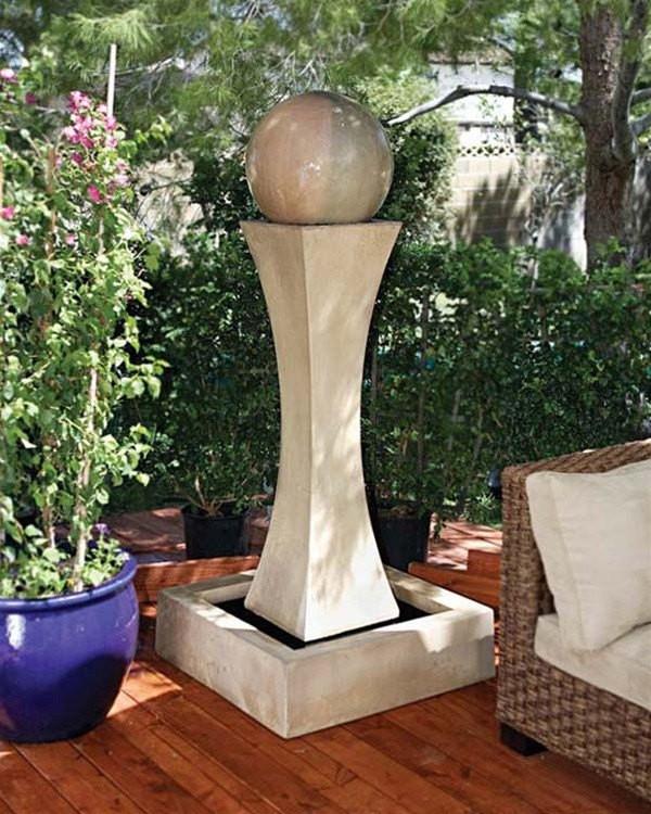 9' Tall I With Ball Garden Water Fountain