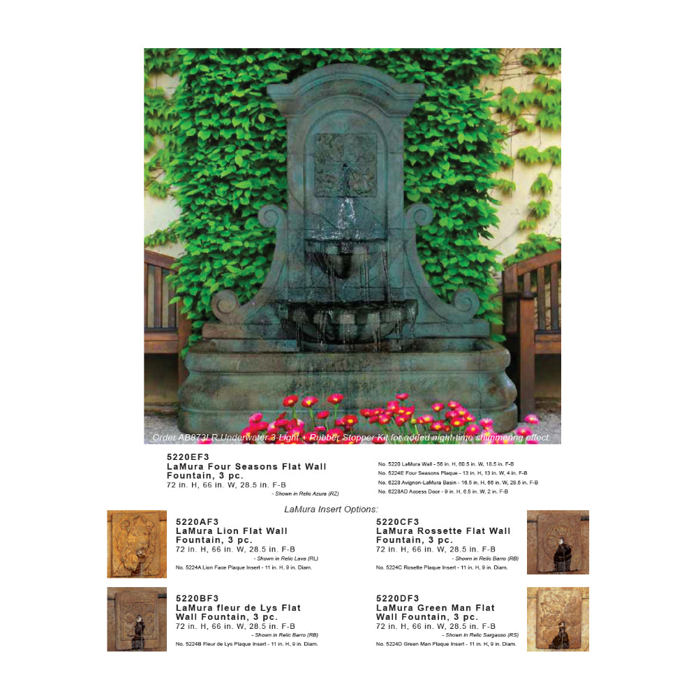LaMura Flat Wall Fountain - Outdoor Fountain Pros