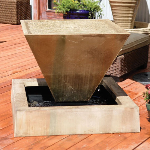 Large Oblique Outdoor Fountain - Outdoor Fountain Pros