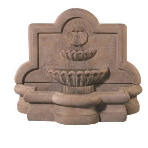 Shell Quatrefoil Wall Outdoor Fountain - Large