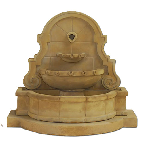 Liguria Wall Water Fountain with Step and Concrete Spout