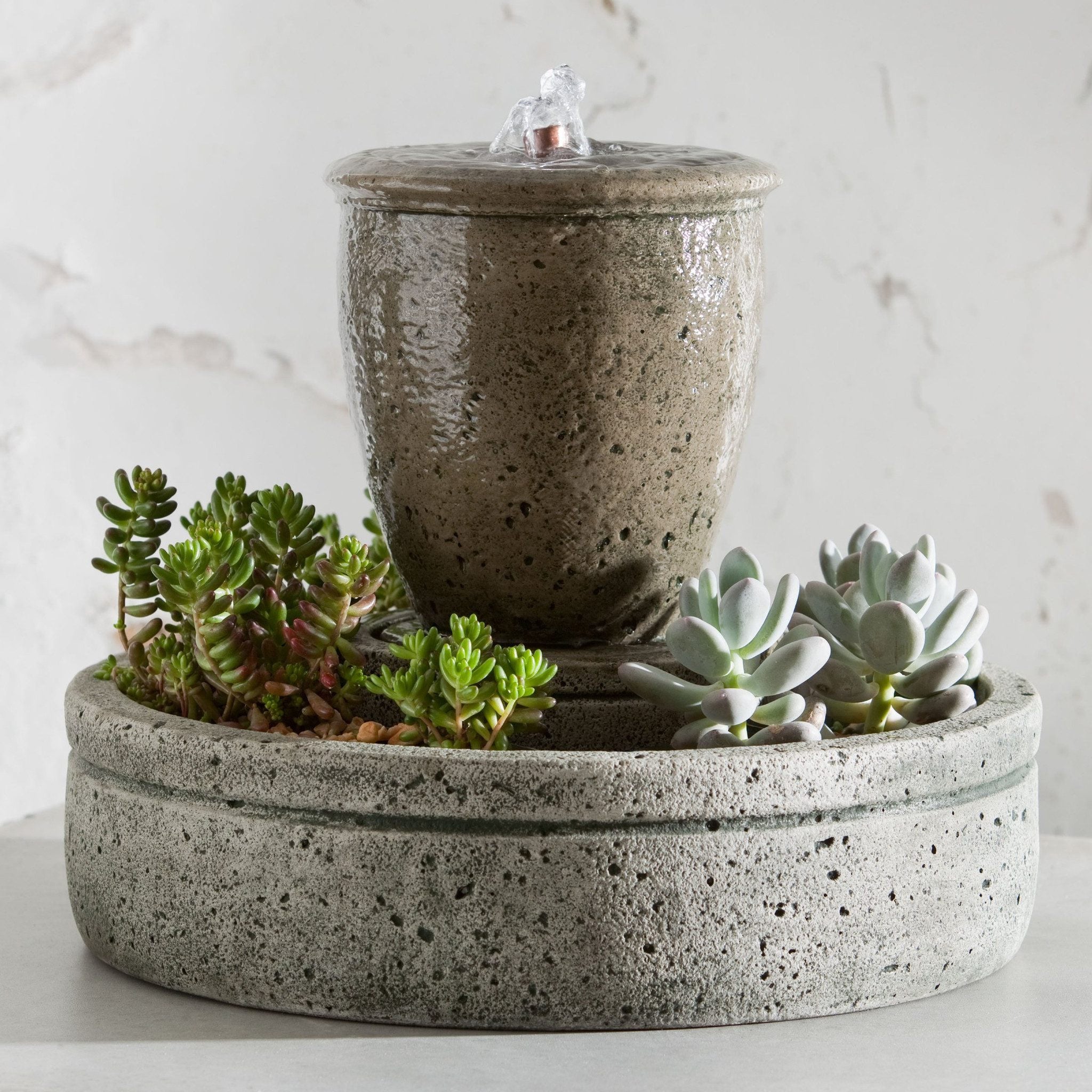 M-Series Rustic Spa Garden Terrace Fountain with Planter