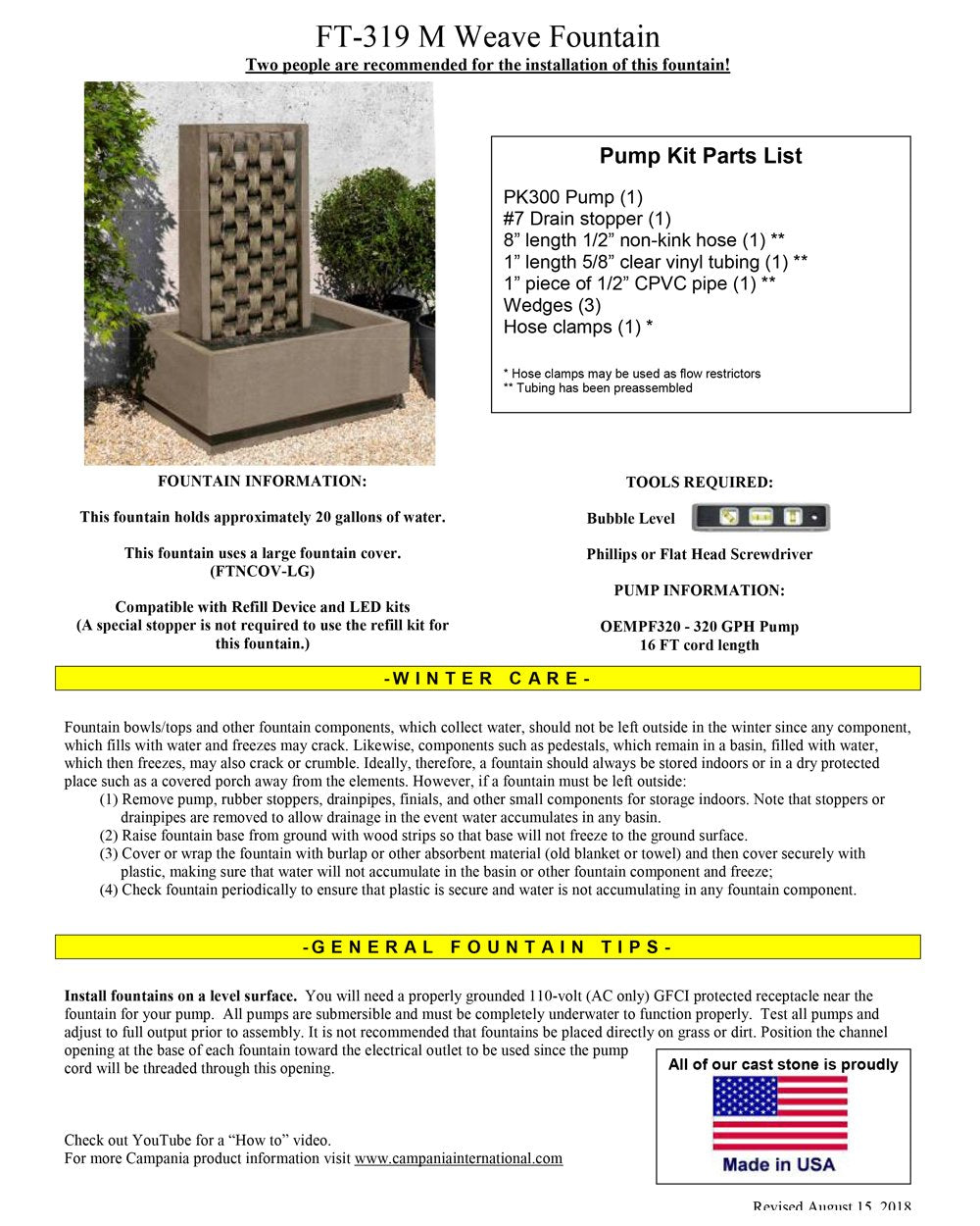 M Weave Garden Fountain
