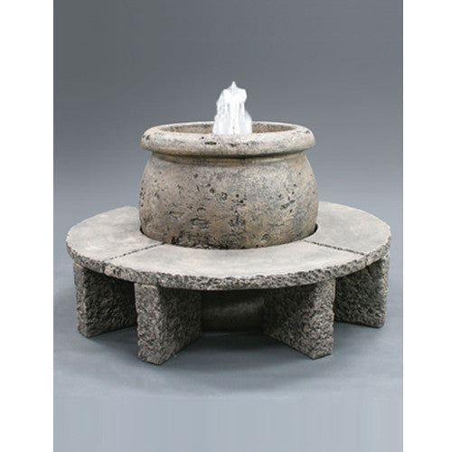Mall Cast Stone Fountain with Granite Benches
