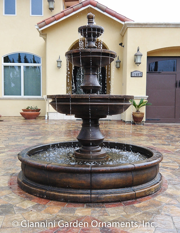 Montefalco Three Tier Pond Fountain - Outdoor Fountain Pros
