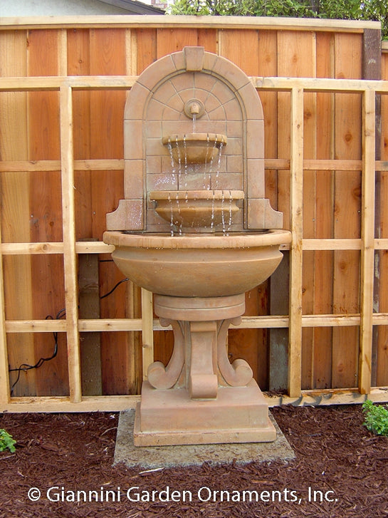 Montefalco Wall Fountain with Concrete Water Spout - Outdoor Fountain Pros