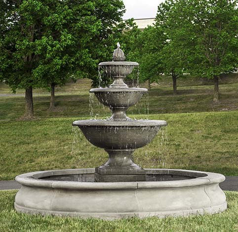Monteros Tiered Outdoor Water Fountain in Basin