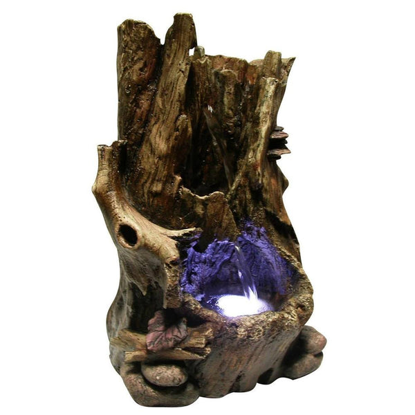 Rainforest Tabletop Fountain With White LED Lights