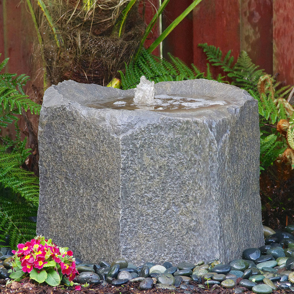 Small Caldera Single Stone Garden Fountain