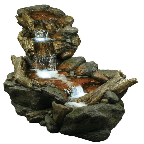 Three Tier Rainforest Fountain With LED Lights