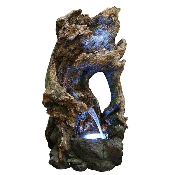 Tree Trunk Fountain With LED Lights