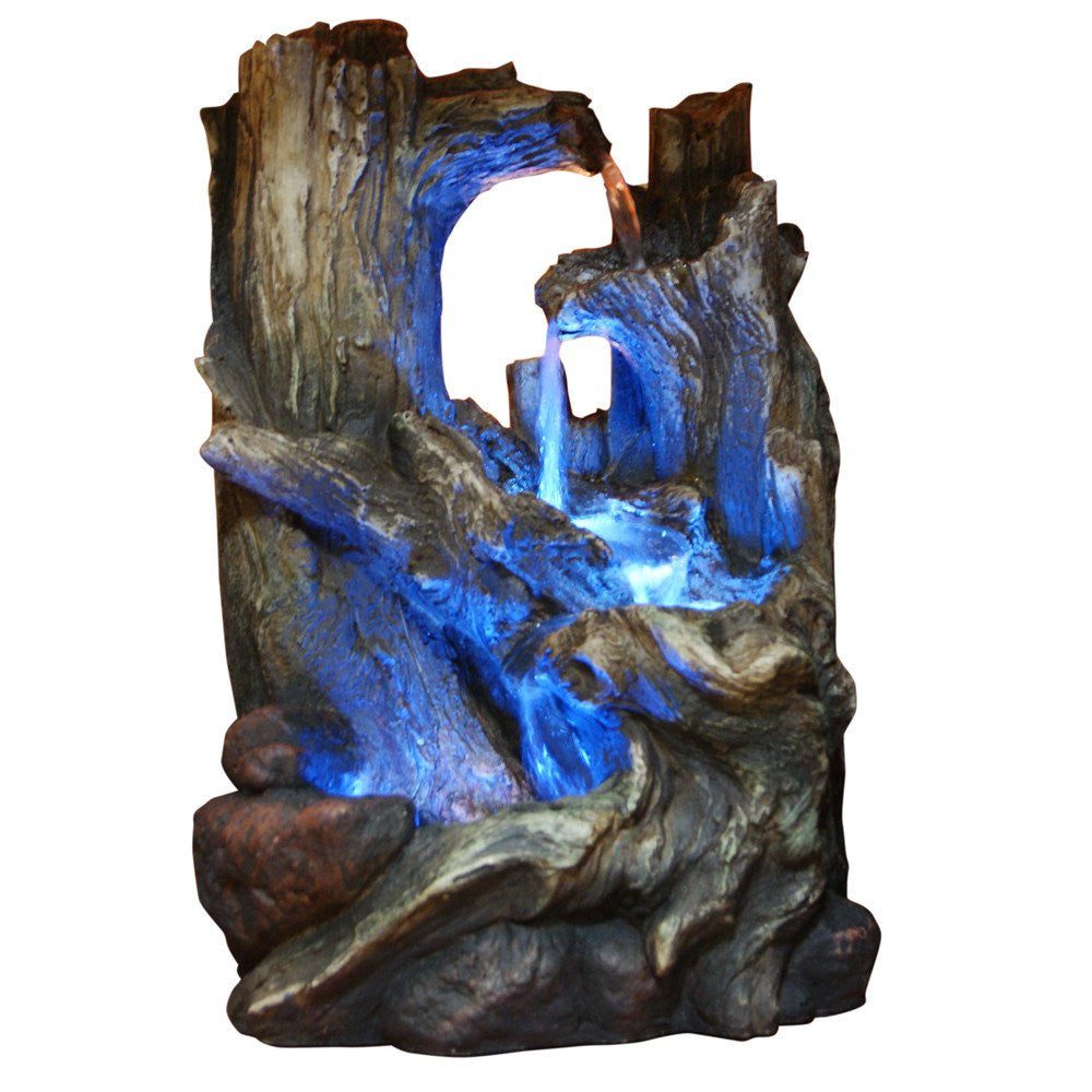 Tree Trunk Tabletop Fountain With LED Light