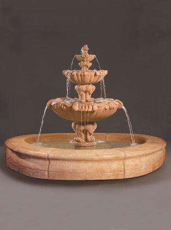 Vesuvio Fountain with Fiore Pond - Gray