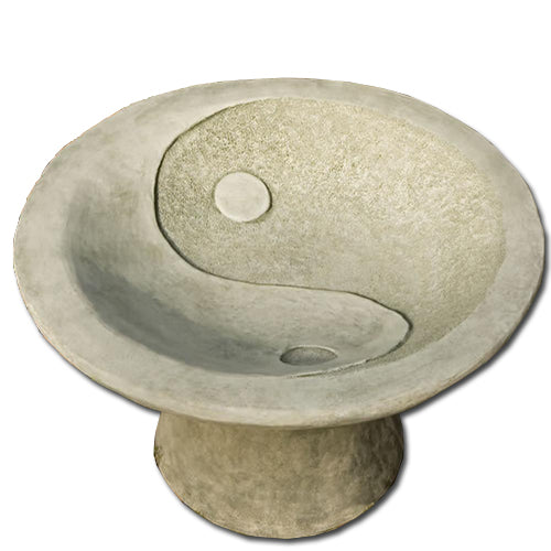Yin Yang Pedestal Birdbath