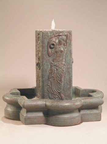 Water Maiden Outdoor Fountain in Quatrefoil Basin