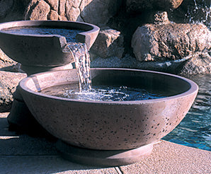 Concrete Scupper Wok Series Fountain